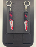 Bloody Switchblade Lever-Back Dangle Earrings