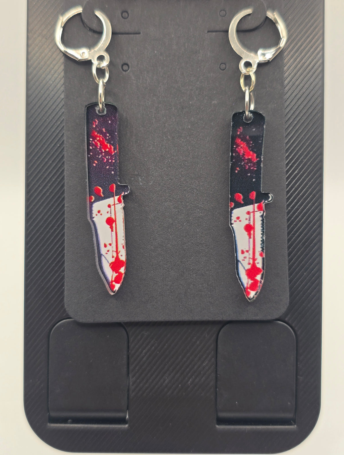 Bloody Switchblade Lever-Back Dangle Earrings