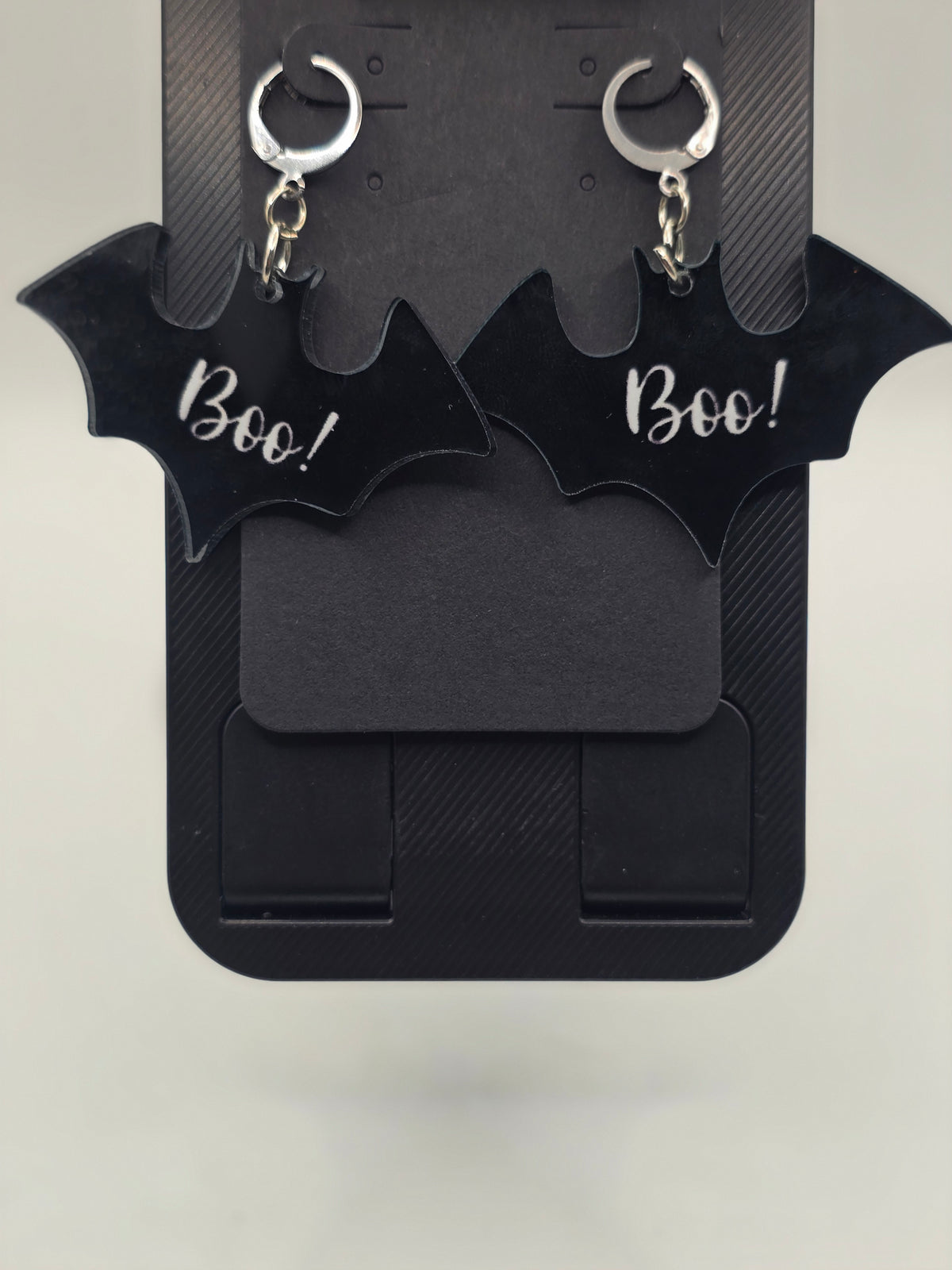 Boo Bat Lever-Back Dangle Earrings