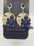 Haunted House Lever-Back Dangle Earrings