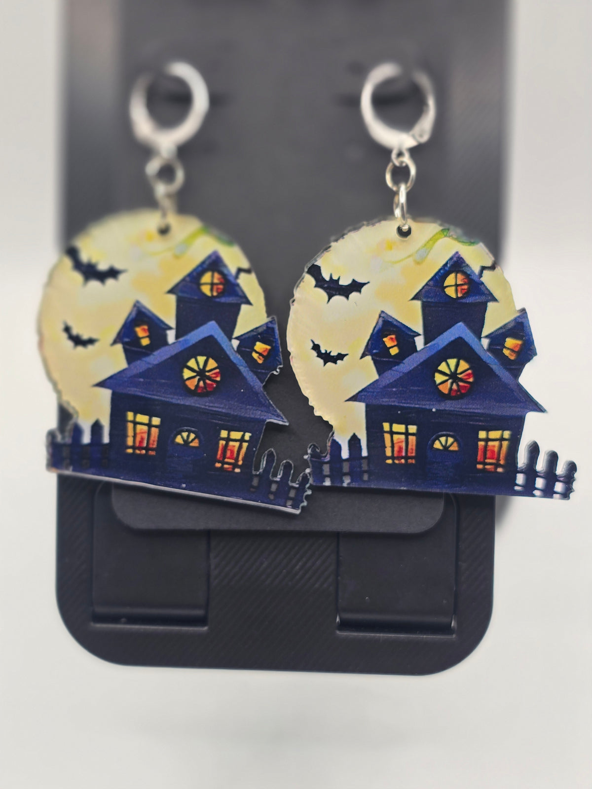 Haunted House Lever-Back Dangle Earrings