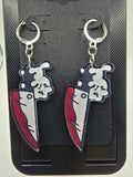 Kitty Knife Lever-Back Dangle Earrings