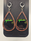 Bubbling Cauldron Lever-Back Dangle Earrings
